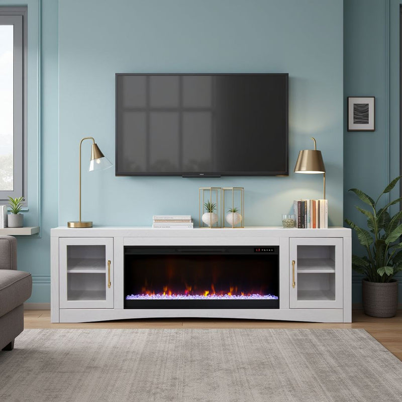 Heritage - Super Fireplace Console - White