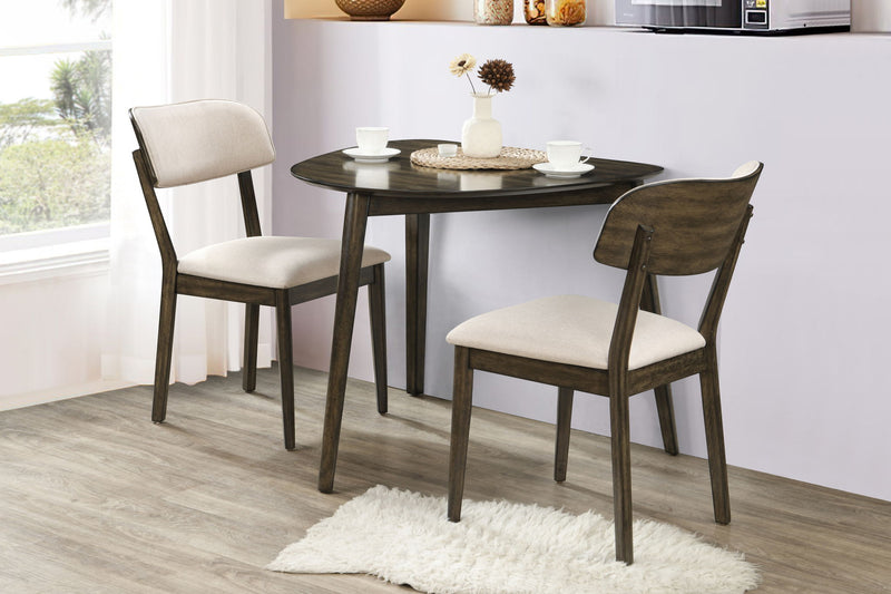Rex - Guitar Pick Corner Table With 2 Chairs - Walnut Brown