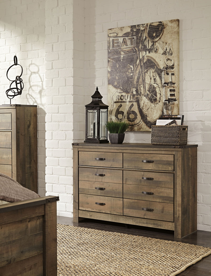 Trinell - Six Drawer Dresser - 61.34" x 15.98" x 42.99" - Brown Dark