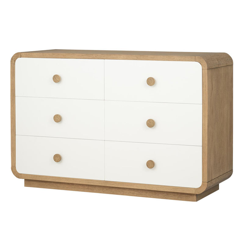 Margot - 6 Drawer Dresser - Desert Oak And Cloud White