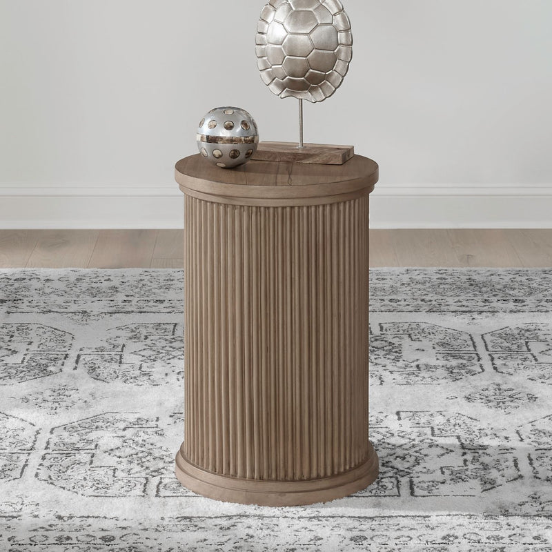 Haven Hills - Round Chairside Table - Camel Beige