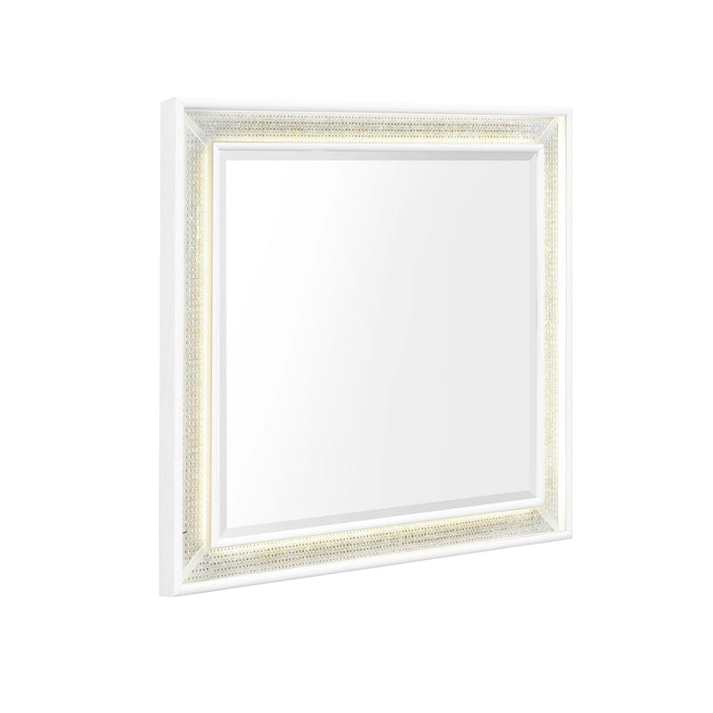 Reflections - Vanity Mirror - Pearl White & Rhinestone