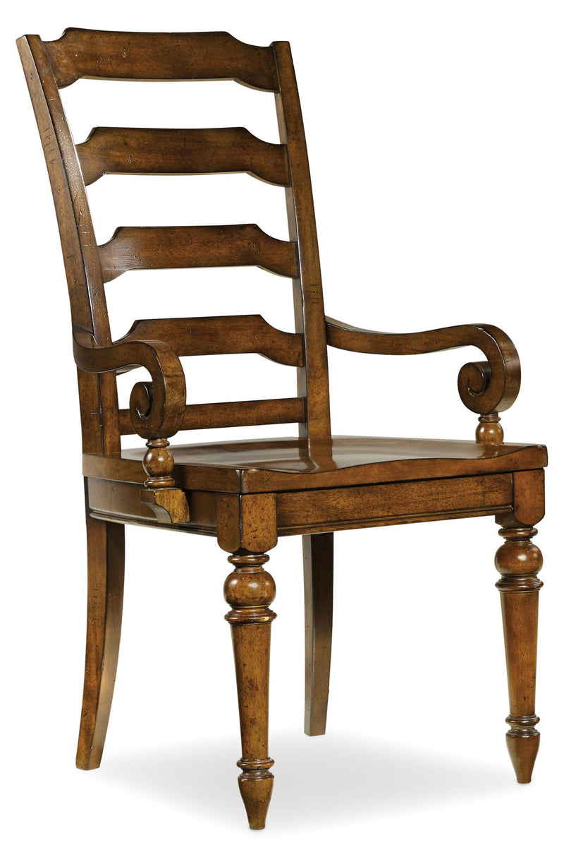 Tynecastle - Ladderback Arm Chair (Set of 2) - Dark Brown