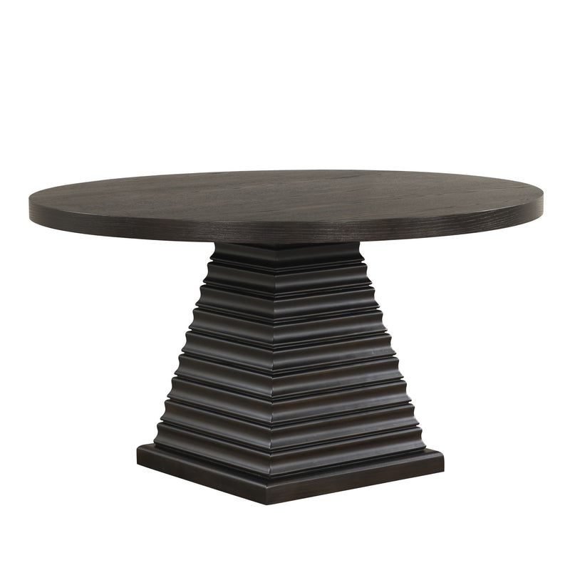 Plateau - 54" Round Dining Table - Top & Base - Rustic Espresso