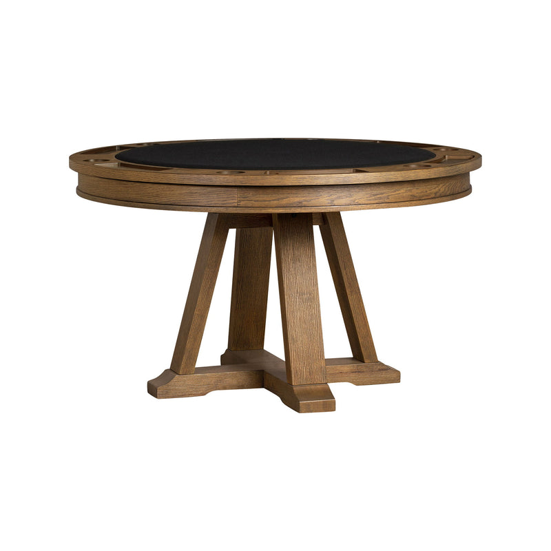 54" Round Poker Table - Whiskey