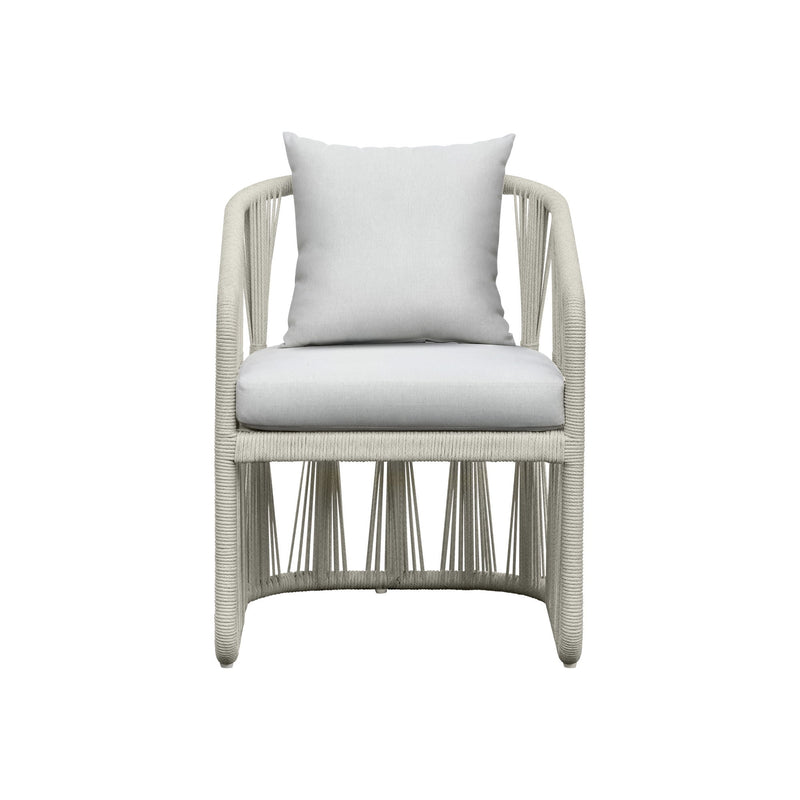 Alexa - Outdoor Dining Side Arm Chair - White