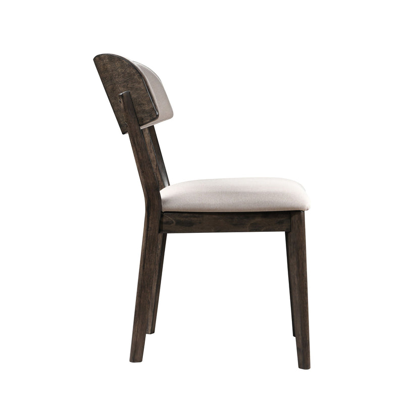 Rex - Open Back Dining Chair (Set of 2) - Walnut Brown / Beige