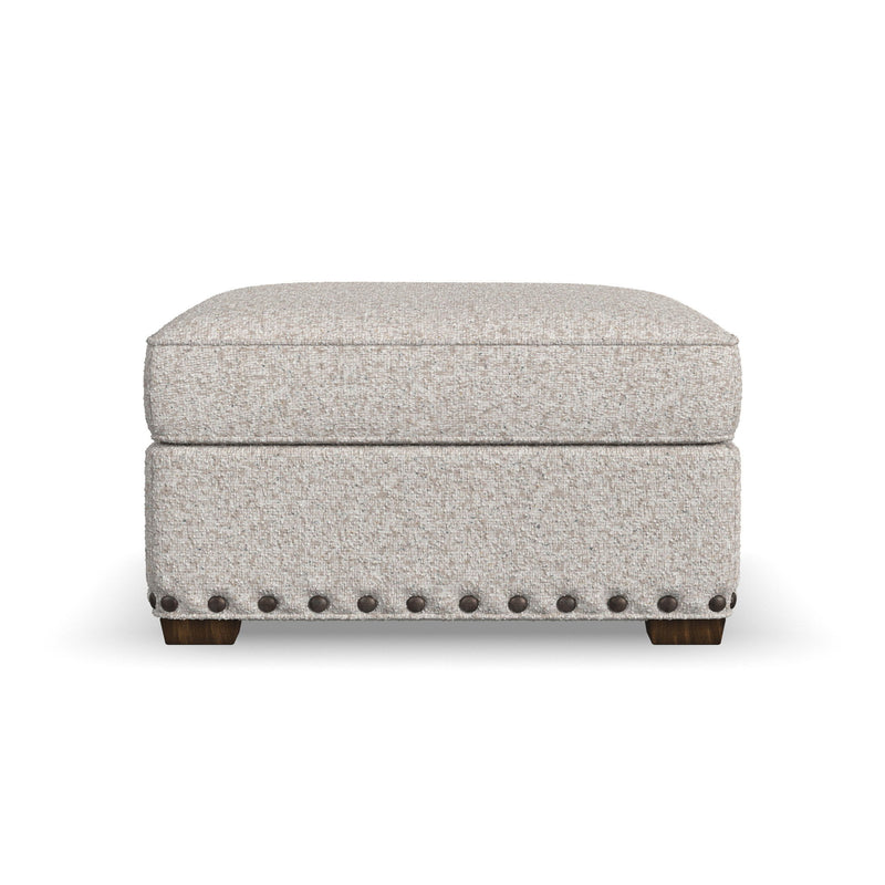 Milo - Fabric Cocktail Ottoman With Nailhead Trim