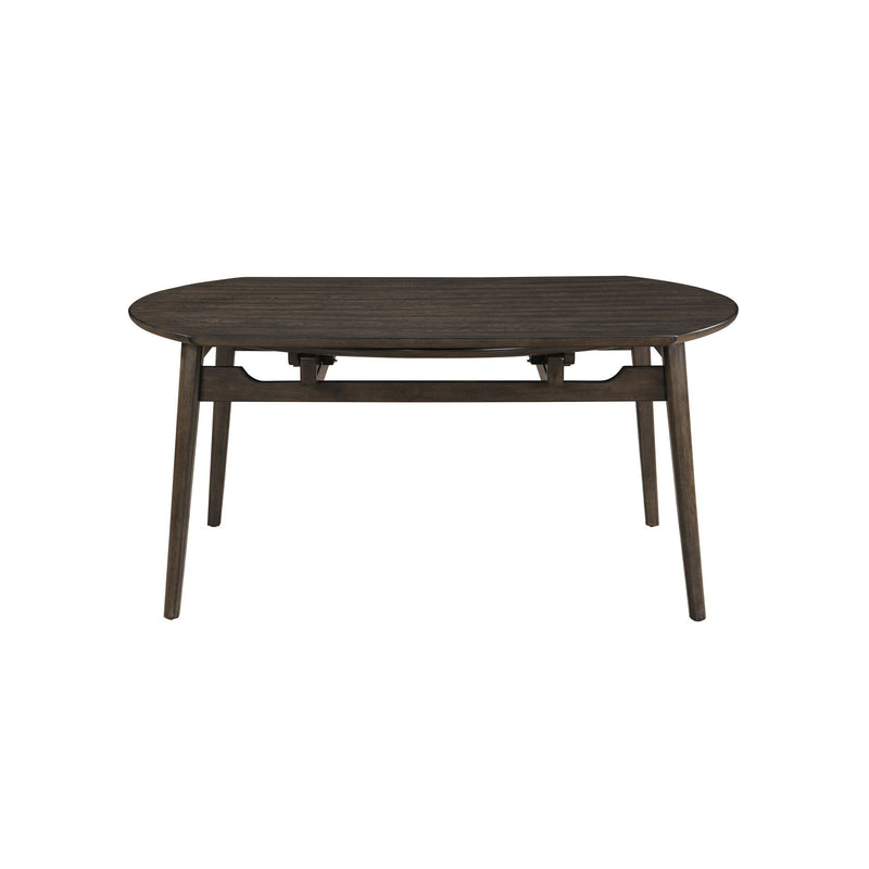 Rex - 65" Round Table With Self Storing Leaves - Walnut Brown