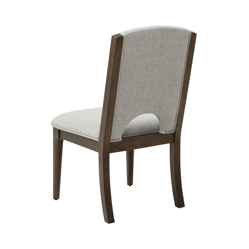 Athens - Upholstered Dining Chair (Set of 2) - Light Gray / Chocolate Brown