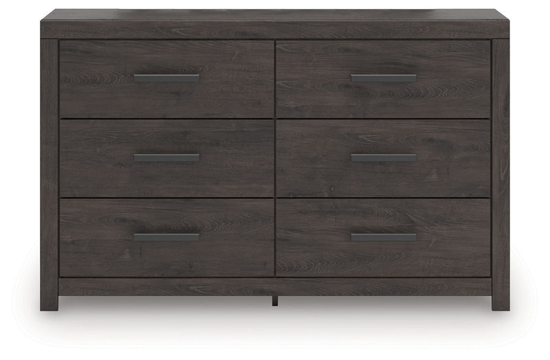 Prendonea - Six Drawer Dresser - Charcoal