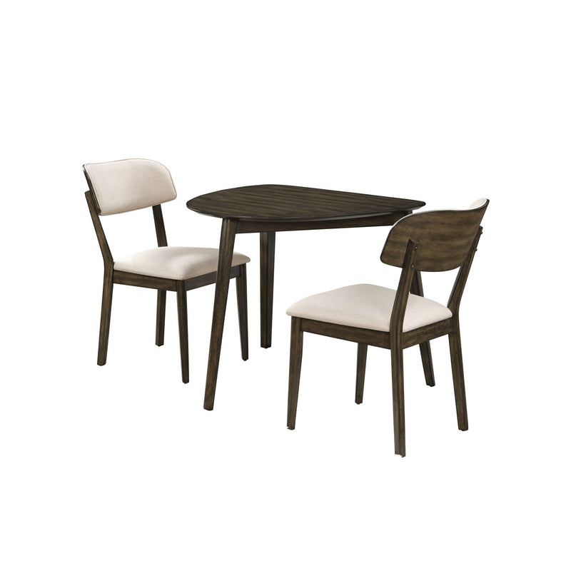 Rex - Guitar Pick Corner Table With 2 Chairs - Walnut Brown