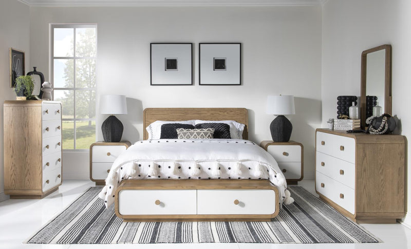 Margot - Beveled Mirror - Desert Oak And Cloud White