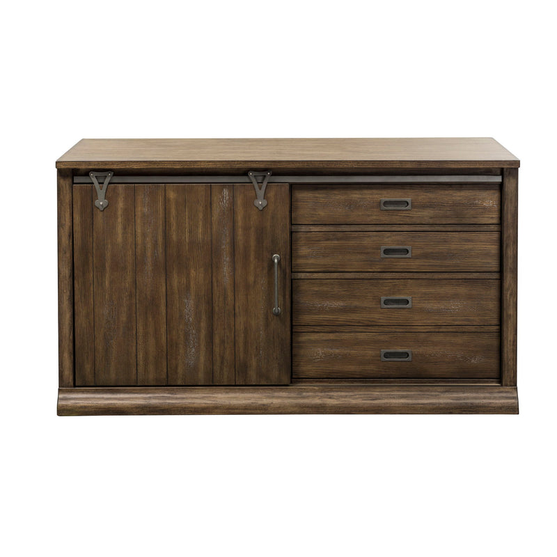 Stone Brook - Computer Credenza - Rustic Saddle