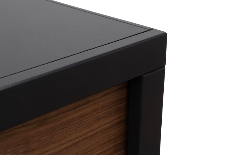 Aria - 62" Fireplace Mantel - Black / Walnut