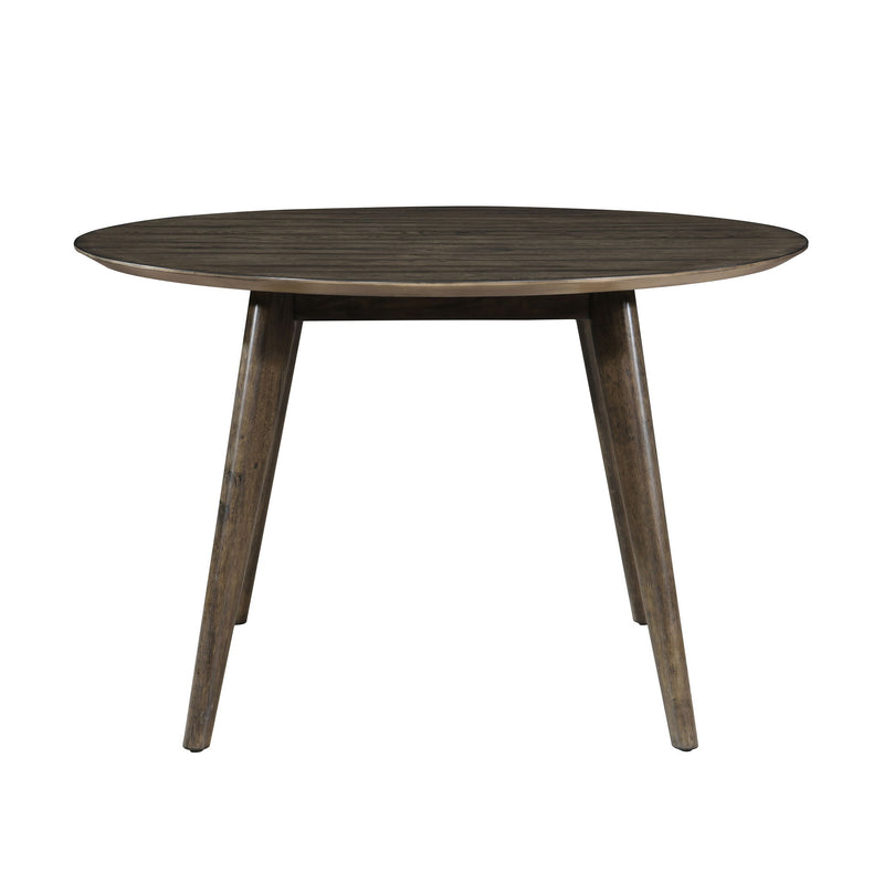 Rex - 48" Round Dining Table & 4 Open Back Chairs - Walnut Brown