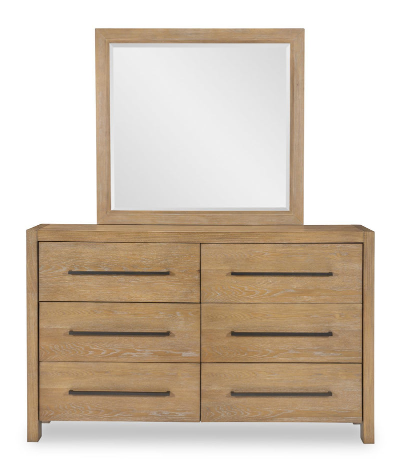 Horizons - Beveled Mirror - Weathered Oak