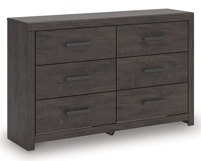 Prendonea - Six Drawer Dresser - Charcoal
