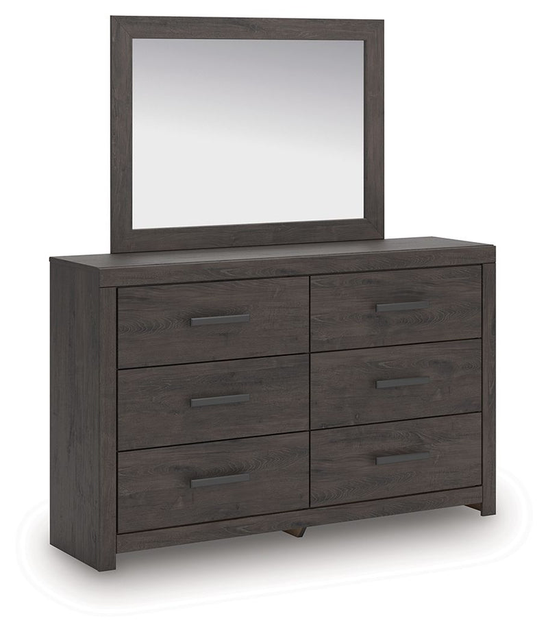 Prendonea - Dresser and Mirror - Charcoal